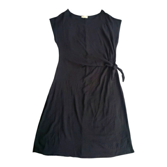 See You Monday Dresses & Skirts - Black Sleeveless Tie Waist Midi Dress, Office Minimalist, Lagom, Travel-Friendly